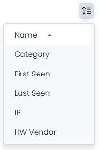 Selecting Sorting Criteria for Device List on Zenarmor