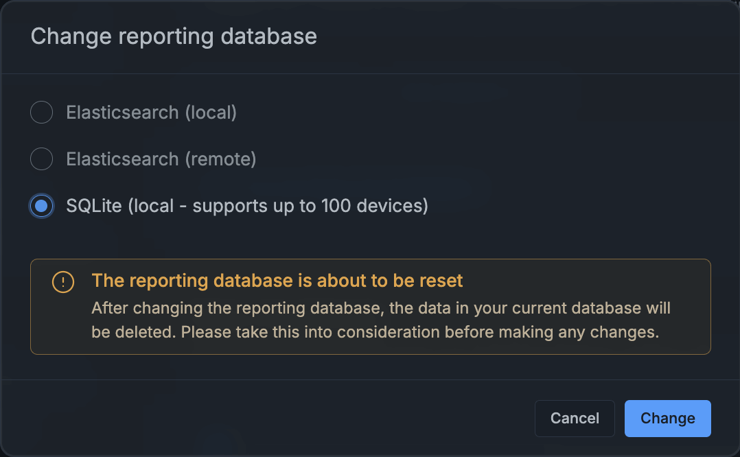 Managing Reporting Database on Zenconsole - zenarmor.com