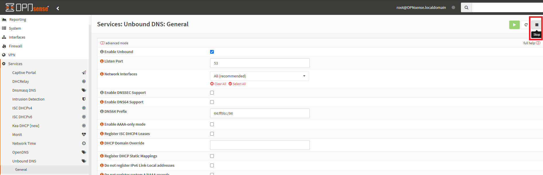 Stop Unbound DNS