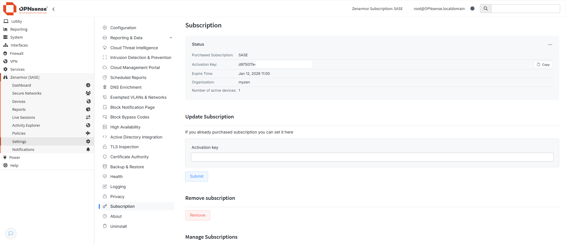 Zenarmor Subscription Page