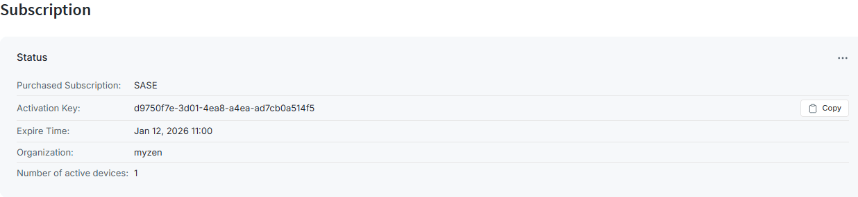 Zenarmor Subscription Status