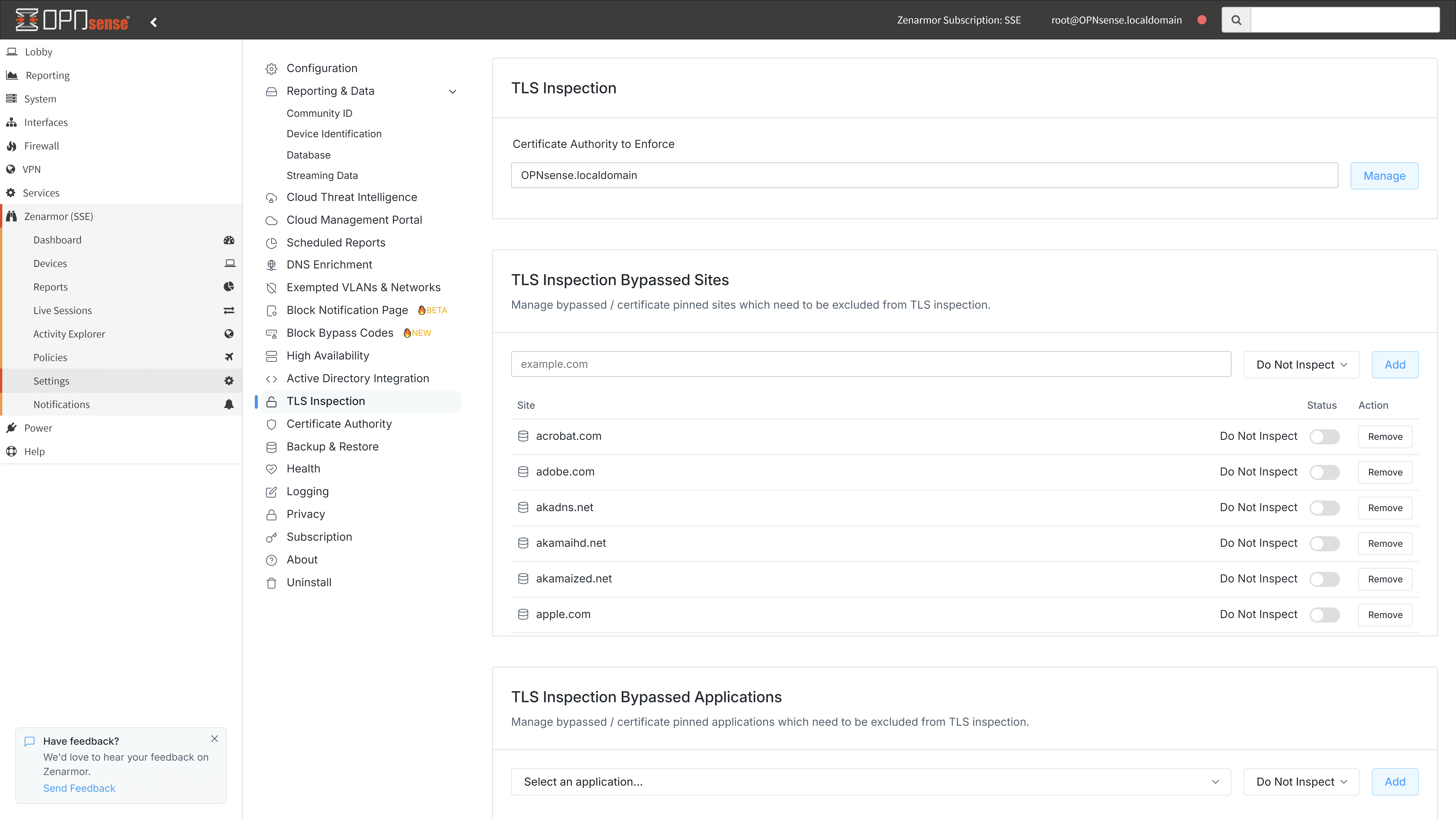 TLS Inspection Settings