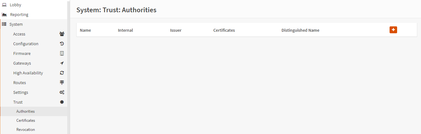 Trust Authorities on OPNsense