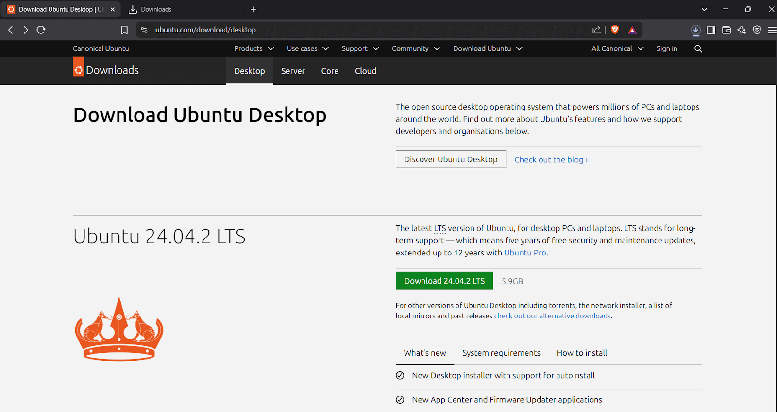 ubuntu-desktop-download-page