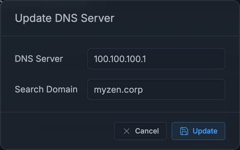 Update DNS Server