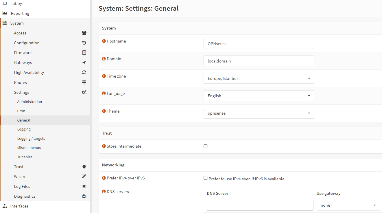 Update Domain Name on OPNsense