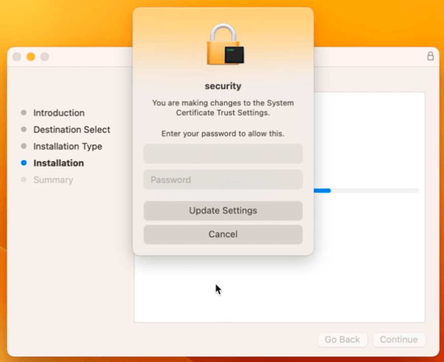 Update System Certificate Trust Settings on macOS