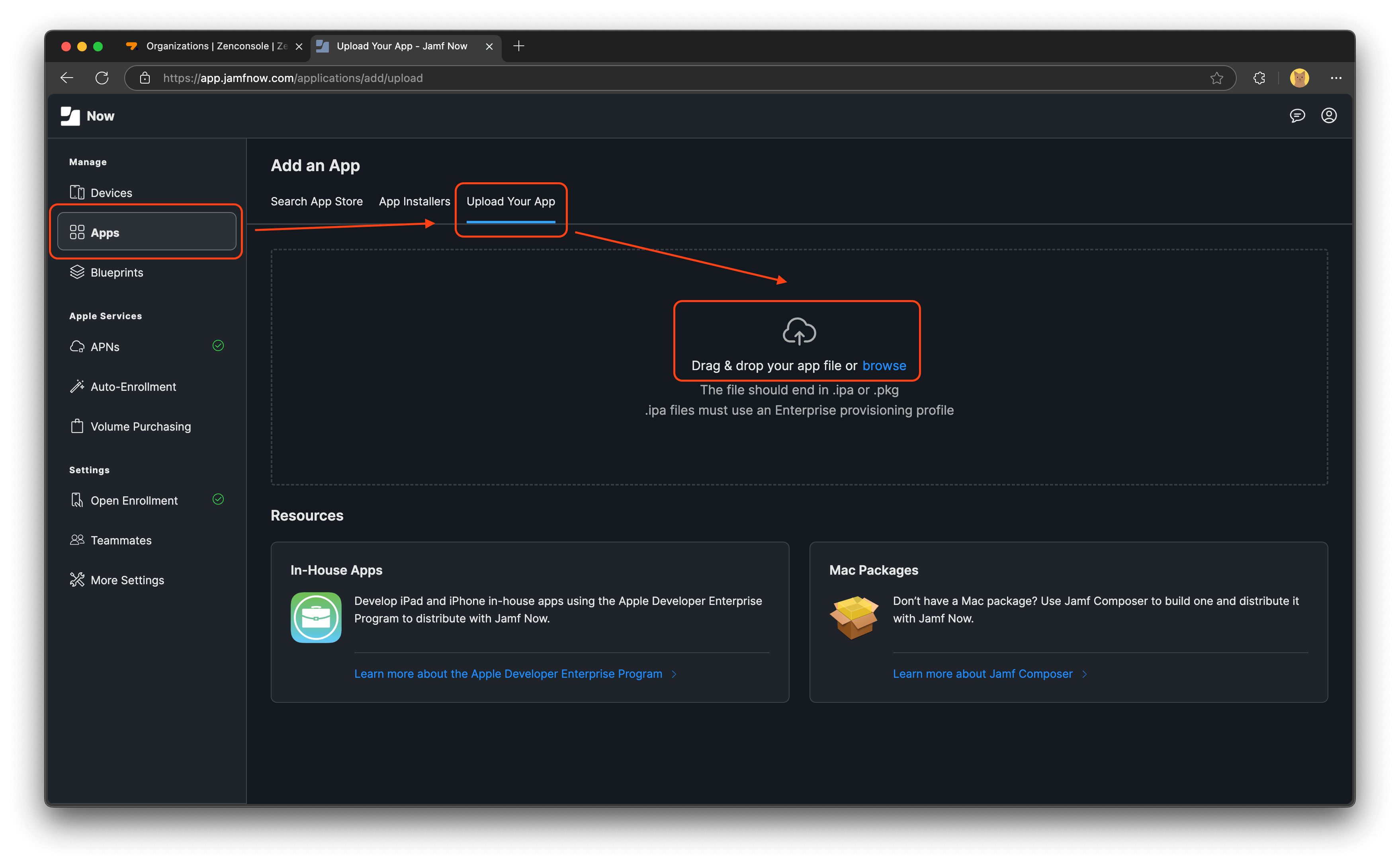 Uploading the Installation Package