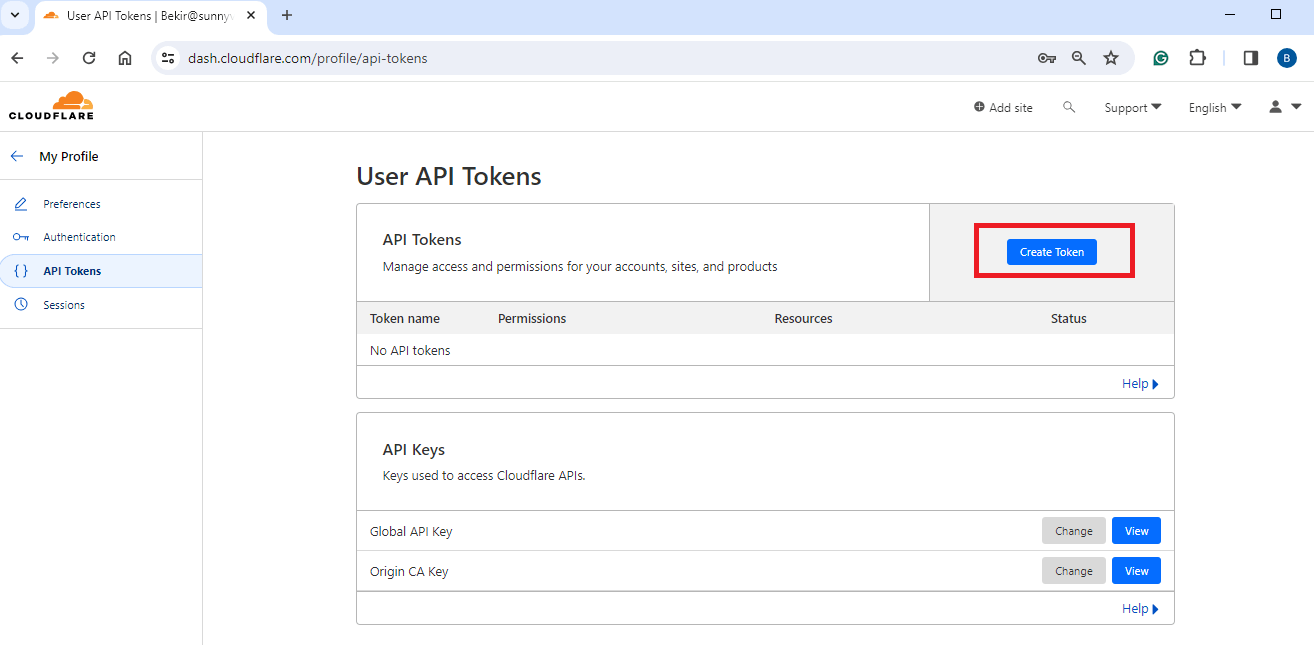 Viewing API Keys