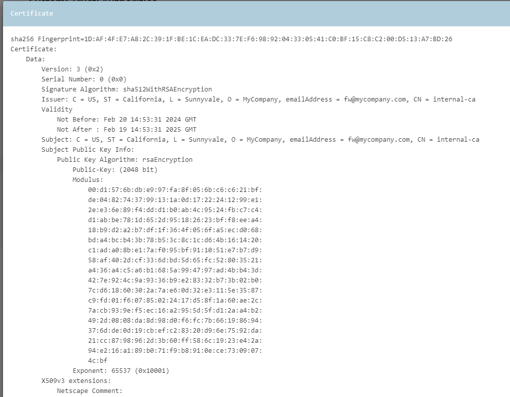 View Certificate Authority (CA) Details