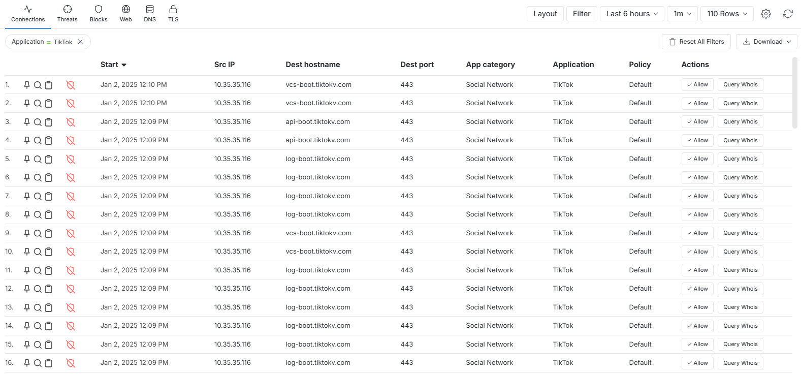 Viewing Live Sessions for Blocked App