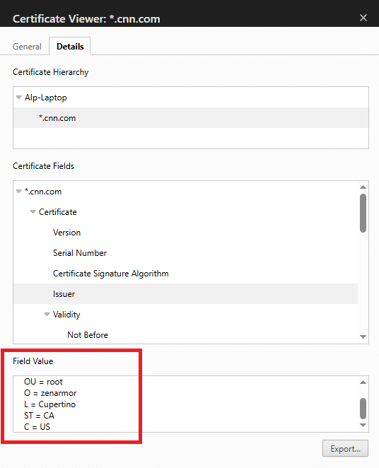 Viewing Certificate Details