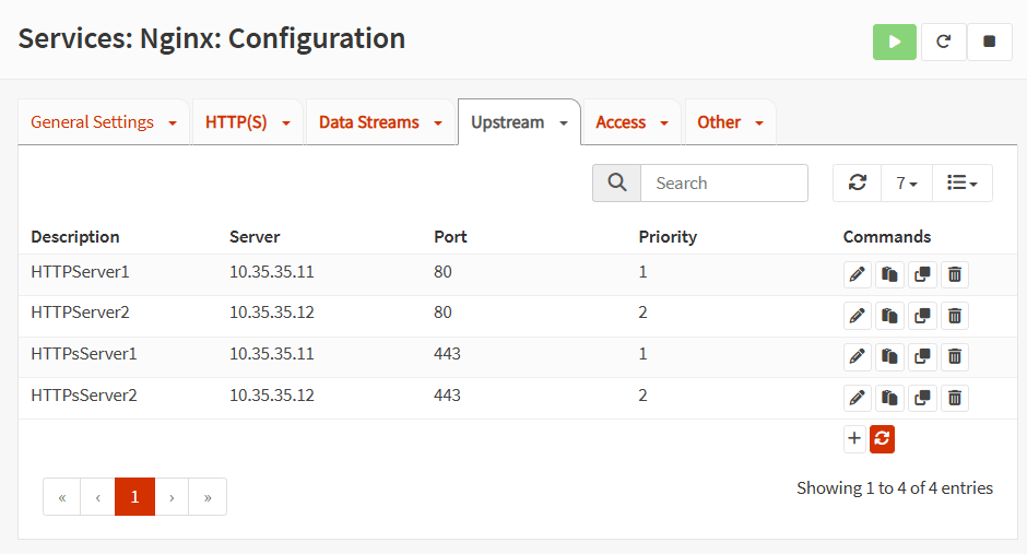 Viewing Upstream Servers