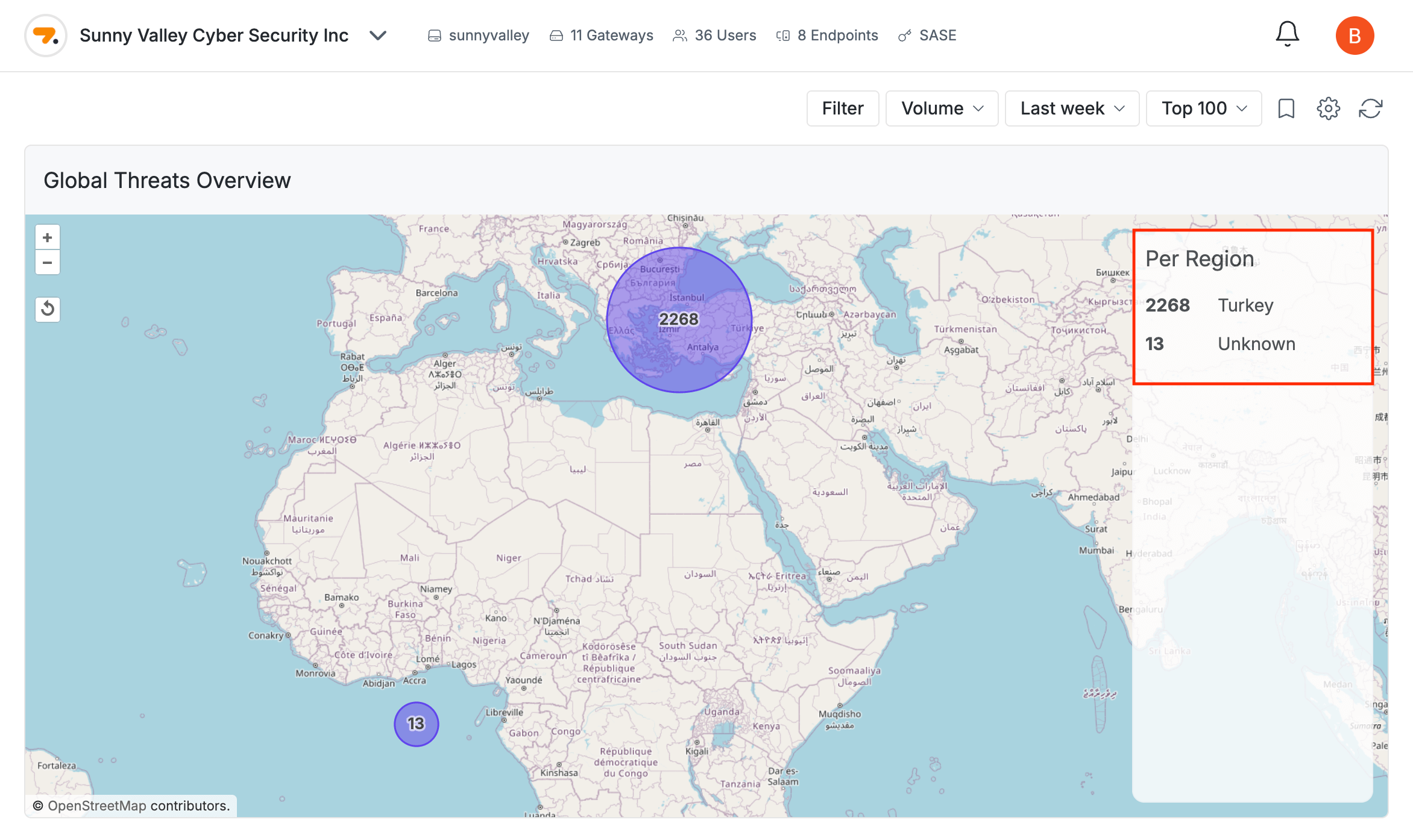 Viewing Global Threats Clusters Per Region