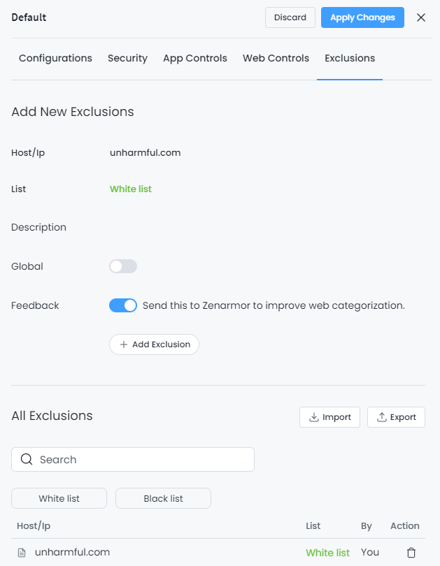 Managing Exclusions