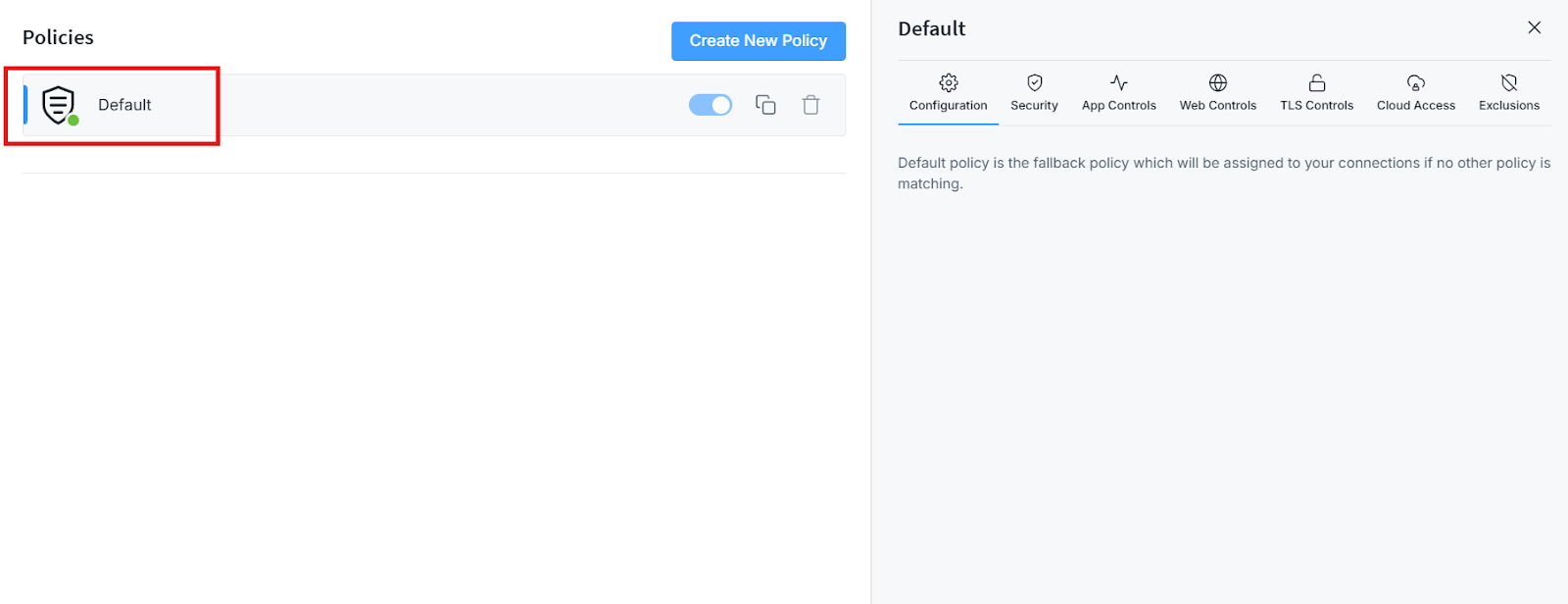 Default Policy Details