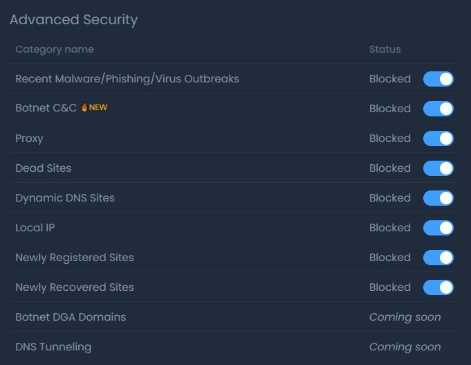 Zenarmor Advanced Security Options