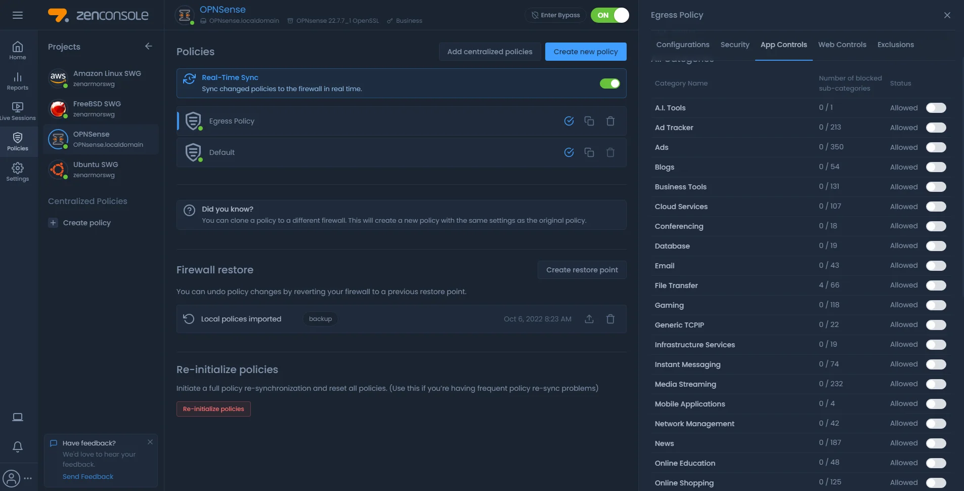 Zenconsole Includes 60+ Categories